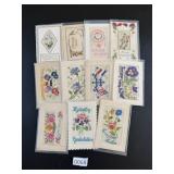 Huge Antique Sewn Stiched Postcard Lot NICE ONES