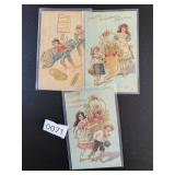 3 Antique Gerrman Postcard Lot BEAUTIFUL