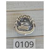 Navy Small Craft Insignia Badge Silver Filled