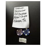 2 Odessa TX Harley Davidson Poker Chips