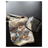 Harley Davidson Biker Helmet Shield w Cotton Bag