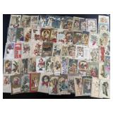 Huge Antique Christmas Postcard Lot, Santa, Plus