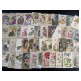 Huge Antique Birthday Postcard Lot Embossed NICE