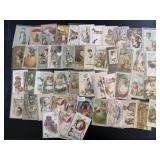 Huge Antique Easter Card Postcard Lot CIRCUS Easte