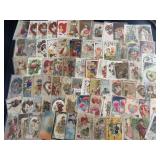 Huge Antique Valentines Postcard Lot Embossed Plus