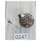 VTG Snuff Bottle w Stones Attached