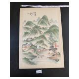VTG Japanese Woodblock Print River Scene