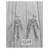 Lot of 2 Skeleton Earrings NEAT VTG