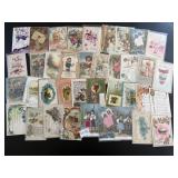 Huge Antique Birthday Postcard Lot Embossed Plus