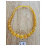 Vintage Yellowish Orange Beaded Necklace