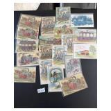Antique Floral Train Car Postcard Lot Embossed NIC