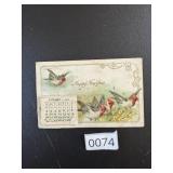 Antique New Year Postcard w Calendar Attached UNIQ