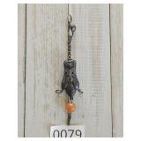 Antique Silver Qing Cicada Chatelaine Pendant