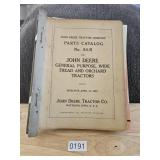 John Deere Parts Catalog 1940 Tractors No 50-R