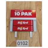 VTG Tin Wrigleys 10 Pack Advertising Display Sign