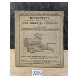 John Deere Directions for NO 6 Combine