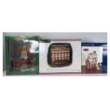 Dept. 56 Wright Bike Shop 56-55314, Plasticville Town Hall 45303, Dept. 56 Ebbets Field 56-59203 in boxes