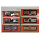 Six Lionel O Gauge Toy Fair, Thomas Kinkade, Angela Trotta Thomas freight cars in box