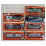 Lionel O Gauge Disney freight; 19649, 26049, 36720, 36721, 36722, 36745, 83794 in box