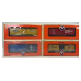 Lionel O Gauge 25307 B&M, 29283 NYC 6464, 36256 GN, 36789 Railbox w/TrainSounds box cars in box
