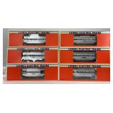 Lionel O Gauge Amtrak 15" alum. pass. cars in box 19100, 19102 x2, 19103 x2, 19106