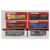 Lionel O Gauge 9758 Alaska, 19218 NH, 9782 Rock, 9739 D&RGW, 9772 GN, 16402 SO freight in box