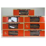 Lionel O Gauge Great Northern 15" alum. pass. cars in box 19116-19120, 19181, 19182