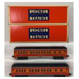 Lionel O Gauge 15" Southern Pacific Madison style alum. pass. cars 19023 19024 in box