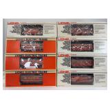 Lionel O Gauge 7211 x2, 9589, 9590, 9591, 9592, 9593, 19107 SP Daylight alum. pass. cars in box