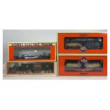 Lionel O Gauge 52474 NYC Evans Auto-Loader, 01350 Katy Auto-Loader, 52099/52117 flatcar w/tractor & trailers in boxes