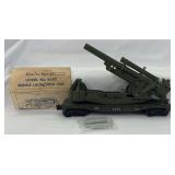 Postwar Lionel O Gauge 6651 U.S.M.C. Cannon Car w/six shells