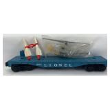Postwar Lionel O Gauge 6820 Aerial Missile Transport car w/Helicopter 6418-9 band missiles holder
