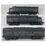 Postwar Lionel O Gauge 2344P, 2344C & 2344T New York Central EMD F-3 diesel A-B-A units