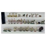 Collection of Lead Farm Animal Figurines - Swans, Birds, Dogs, and More