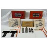 Two postwar Lionel O Gauge 3424-100 Low Bridge Signal Sets in original boxes, complete