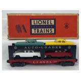 Postwar Lionel O Gauge 6414 Automobile Car w/four premium autos in original box