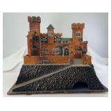 Composition material fortification castle toy soldier diorama 19-1/8" x 13" x 16" Elastolin Lineol? marked Made in Germany
