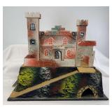Composition material fortification castle toy soldier diorama 16" x 10.5" x 15" Elastolin Lineol? marked Made in Germany