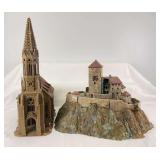 HO Scale Vollmer church cathederal, N Scale Kibri  castle railroad train layout European German/Austrian village