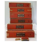 Six postwar Lionel O Gauge passenger car boxes; 2531, 2532, 2533, 2534, 2532, 2533