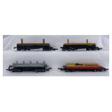 Prewar American Flyer O Gauge 714, 715, 717 and unnumbered operating flat cars