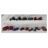 Group of Ertl, Lesney, Tootsietoy, Wiking, Universal Hobbies, farm tractors, thresher, bailer, Case, International MORE