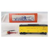 Unrun postwar Lionel O Gauge 3619 Reconnaissance Copter Car in original box