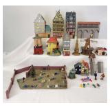 HO/N Scale group of buildings and a graveyard Faller, Kibri, Pola