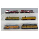 Group of six Tyco, AHM/Tempo diesel locomotive units Reading, Union Pacific, Silver Streak