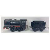 Karl Bub O Gauge 413E electric lithographed tinplate steam locomotive and tender