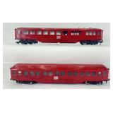 HO Scale group of two Fleischmann European passenger cars repainted in red DB