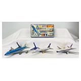 KLM Boeing 747-400, Icelander Boeing 757, Delta Boeing 767-200 plastic jet passenger aircraft desktop static displays MORE
