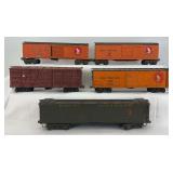 Older kit built O Scale stock, box, reefer wooden freight cars