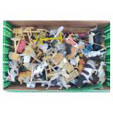 Britains and other hollow cast and solid lead figures, plastic animals, plastic railroad signs